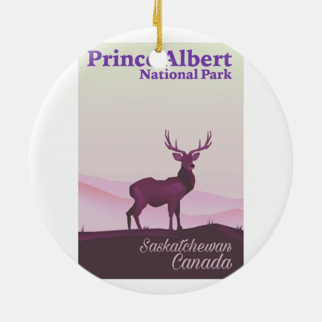 Prince Albert National Park, Saskatchewan, Canada Ceramic Tree Decoration (Back)