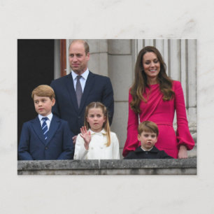 Prince and Princess of Wales with their children Postcard