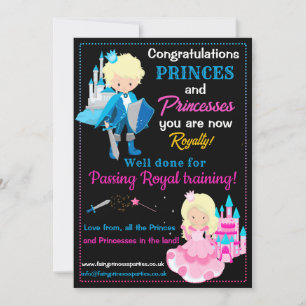 Prince and Princess royal training certificate Invitation