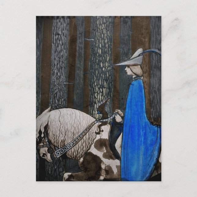 Prince and Tomte (Gnome) in the Forest Postcard (Front)