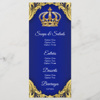 Prince Baby Shower Royal Party Menu