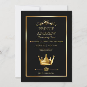Prince birthday invitation