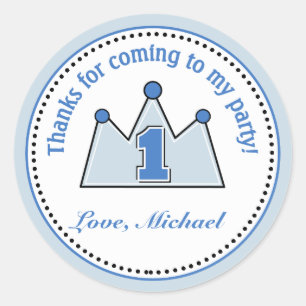 Prince Birthday Party Favour Stickers