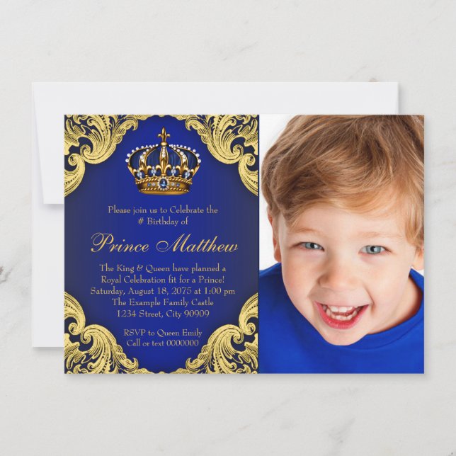 Prince Birthday Party Invitations (Front)