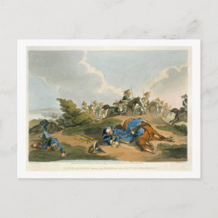 Prince Blucher under his Horse at the Battle of Wa Postcard