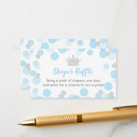 Prince Blue & Silver Baby Shower Diaper Raffle