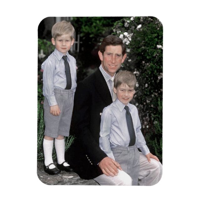 Prince Charles with young sons Magnet (Vertical)