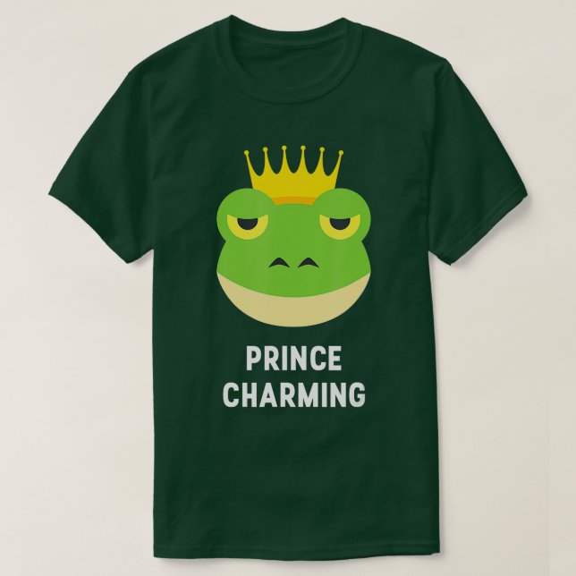 Prince Charming Frog Crown Fairytale Hero Funny  T-Shirt (Design Front)