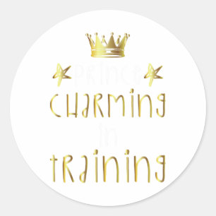 Prince Charming In Training Hero Halloween Lazy Co Classic Round Sticker