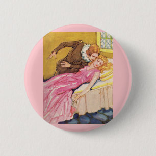 Prince Charming kissing Sleeping Beauty 6 Cm Round Badge