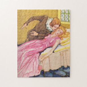 Prince Charming kissing Sleeping Beauty Jigsaw Puzzle