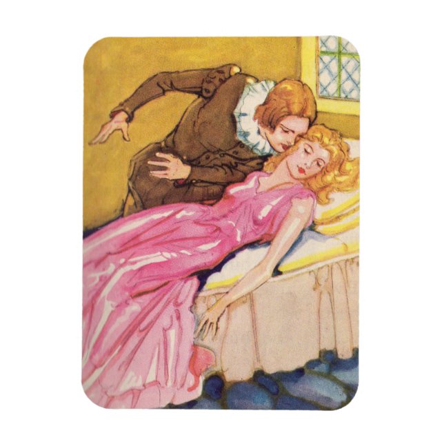 Prince Charming kissing Sleeping Beauty Magnet (Vertical)
