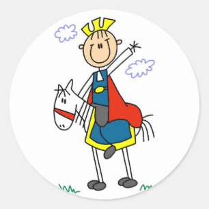 Prince Charming on Horse Tshirts and Gifts Classic Round Sticker
