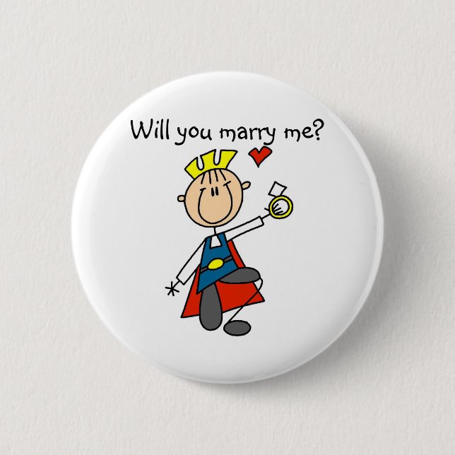 Prince Charming Will You Marry Me Button (Front)