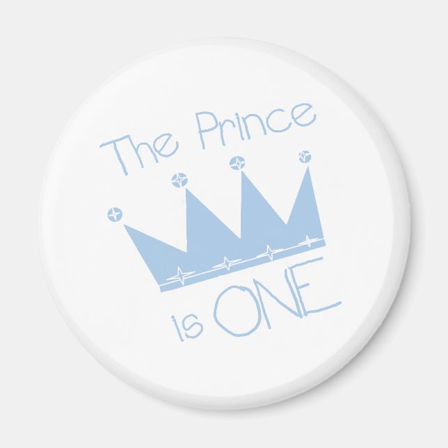 Prince Crown 1st Birthday Magnet (Front)