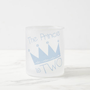 Prince Crown 2nd Birthday tshirts and Gifts Frosted Glass Coffee Mug