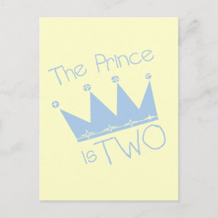 Prince Crown 2nd Birthday tshirts and Gifts Postcard