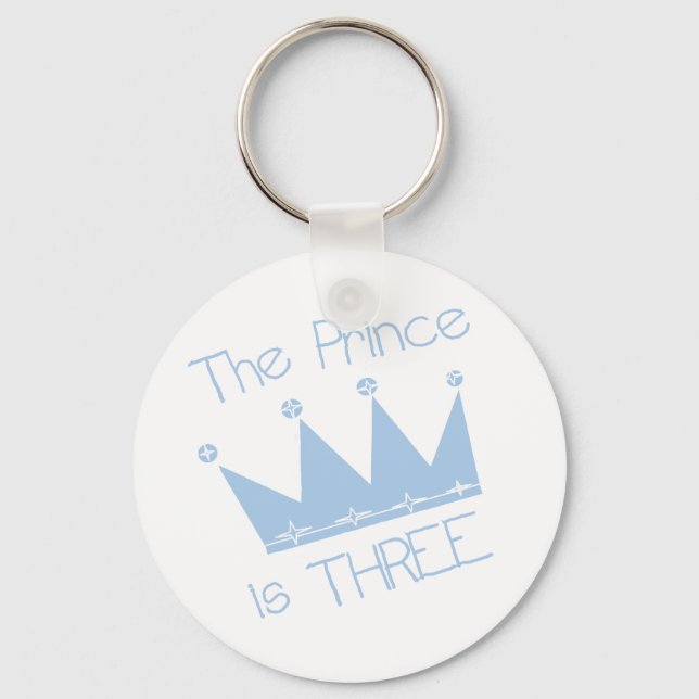 Prince Crown 3rd Birthday Tshirts and Gifts Key Ring (Front)