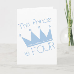 Prince Crown 4th Birthday Tshirts and Gifts Card