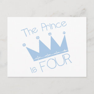 Prince Crown 4th Birthday Tshirts and Gifts Postcard
