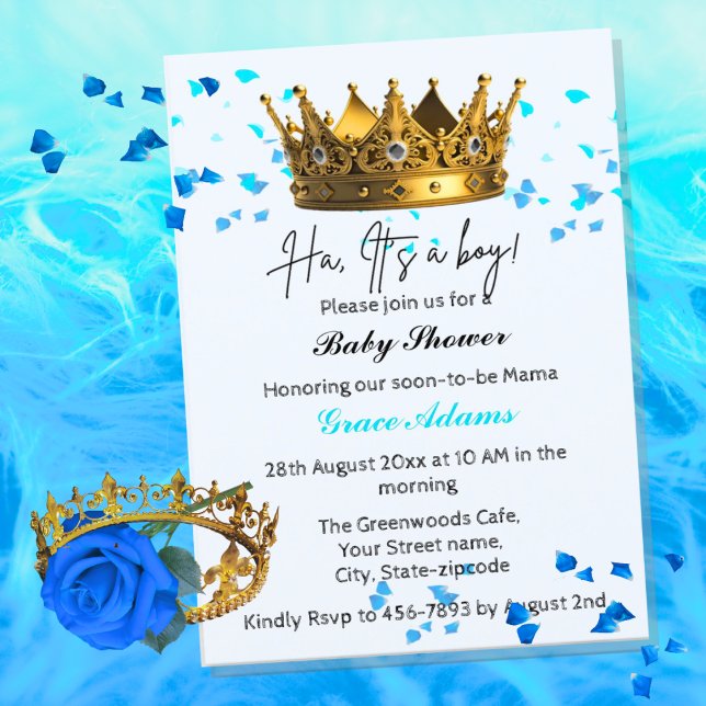 Prince Crown (baby boy) Baby Shower Invitation (Creator Uploaded)