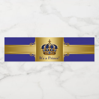 Prince Crown Baby Shower Water Bottle Labels