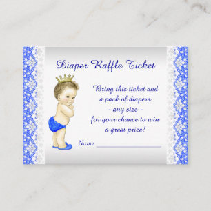 Prince Diaper Raffle Ticket Enclosure Card