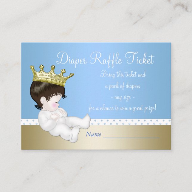 Prince Diaper Raffle Tickets Enclosure Card (Front)