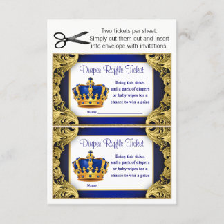 Prince Diaper Raffle Tickets Invitation