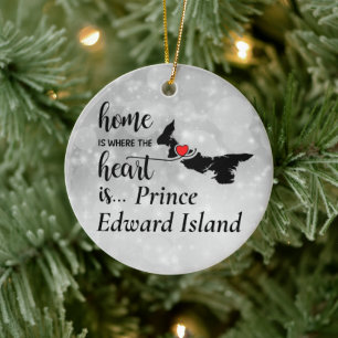 Prince Edward Island Home is Where Heart is Ceramic Tree Decoration