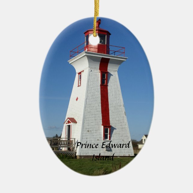 Prince Edward Island-Lighthouse Ceramic Tree Decoration (Front)