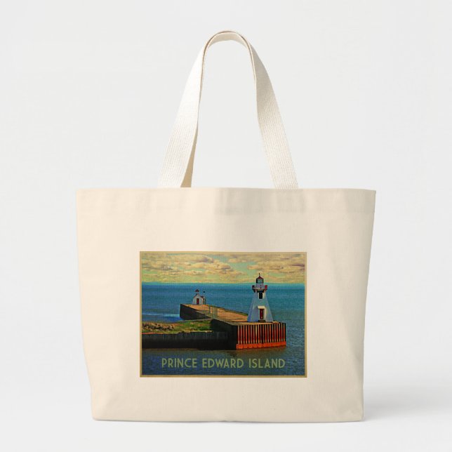 Prince Edward Island Lighthouse Large Tote Bag (Front)