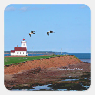 Prince Edward Island Lighthouse Square Sticker
