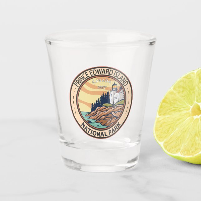 Prince Edward Island National Park Canada Badge Shot Glass (Front)