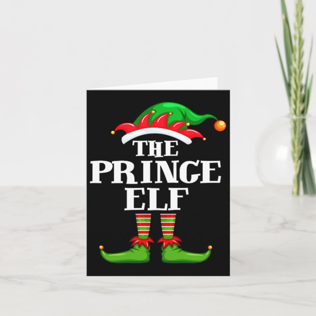 Prince Elf Matching Family Group Christmas Party P Card (Front)