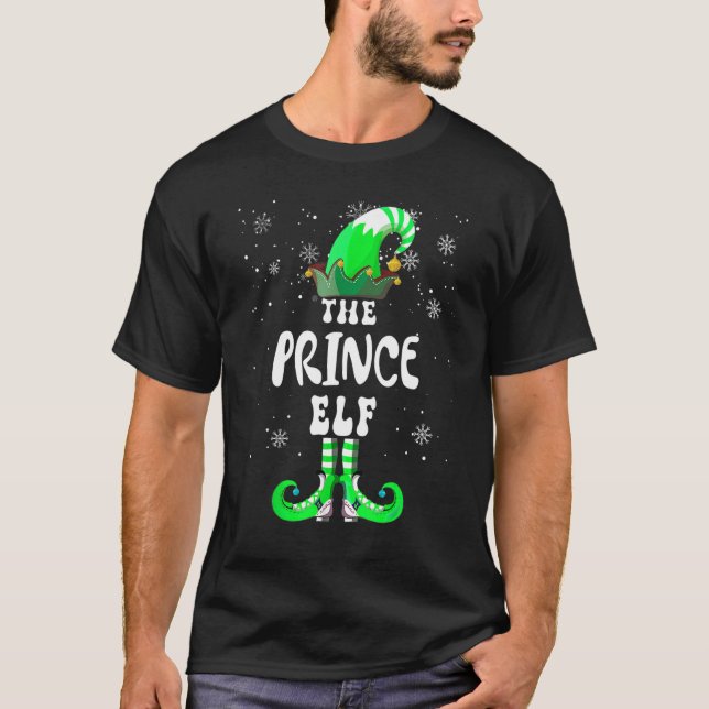 Prince Elf Matching Family Group Christmas Party T-Shirt (Front)