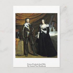 Prince Frederik And Wife By Gerard Van Honthorst Postcard