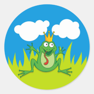 Prince Frog Classic Round Sticker