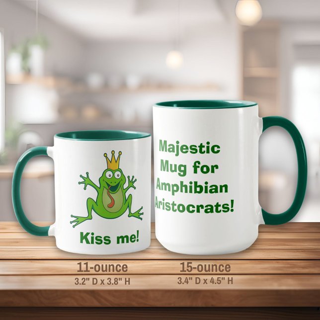 Prince frog, Kiss me! Two-Tone Mug (Creator Uploaded)