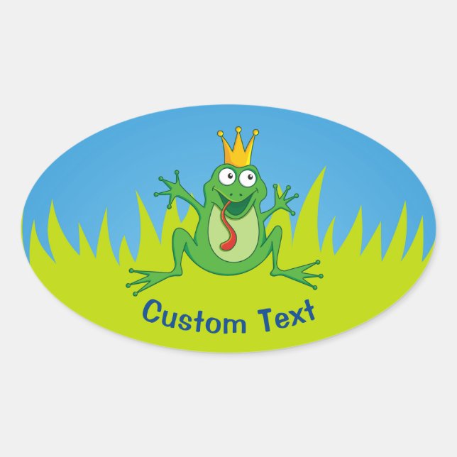 Prince Frog Oval Sticker (Front)