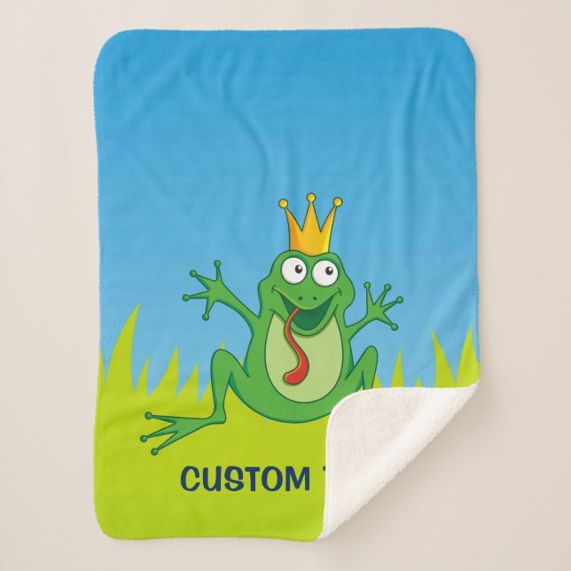 Prince Frog Sherpa Blanket (Front)