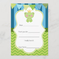 Prince Frog Thank You Card Fill in