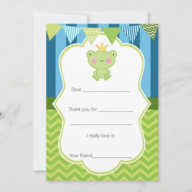 Prince Frog Thank You Card Fill in (Front)