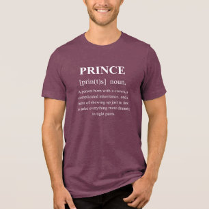 Prince Funny Character Definition With White Text Tri-Blend Shirt