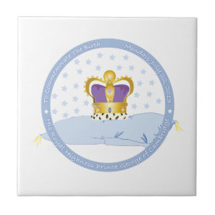 Prince George of Cambridge Pillow and Crown Tile