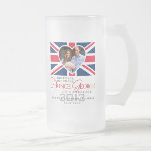 Prince George - William & Kate Frosted Glass Beer Mug