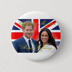 Prince Harry and Meghan Markle Royal Wedding 6 Cm Round Badge