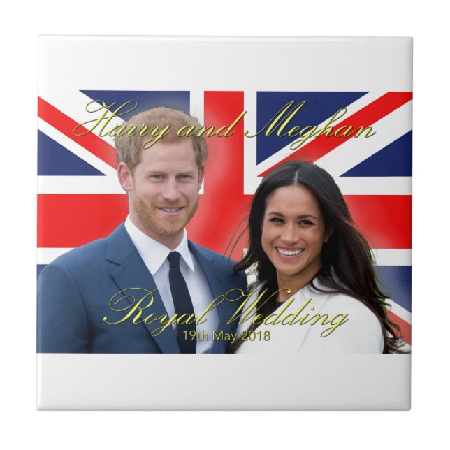 Prince Harry and Meghan Markle Royal Wedding Tile (Front)