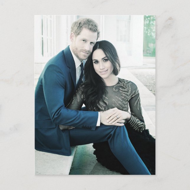 Prince Harry engagement portrait stylised Announcement Postcard (Front)
