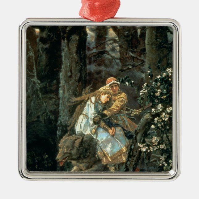 Prince Ivan on the Grey Wolf, 1889 Metal Tree Decoration (Front)